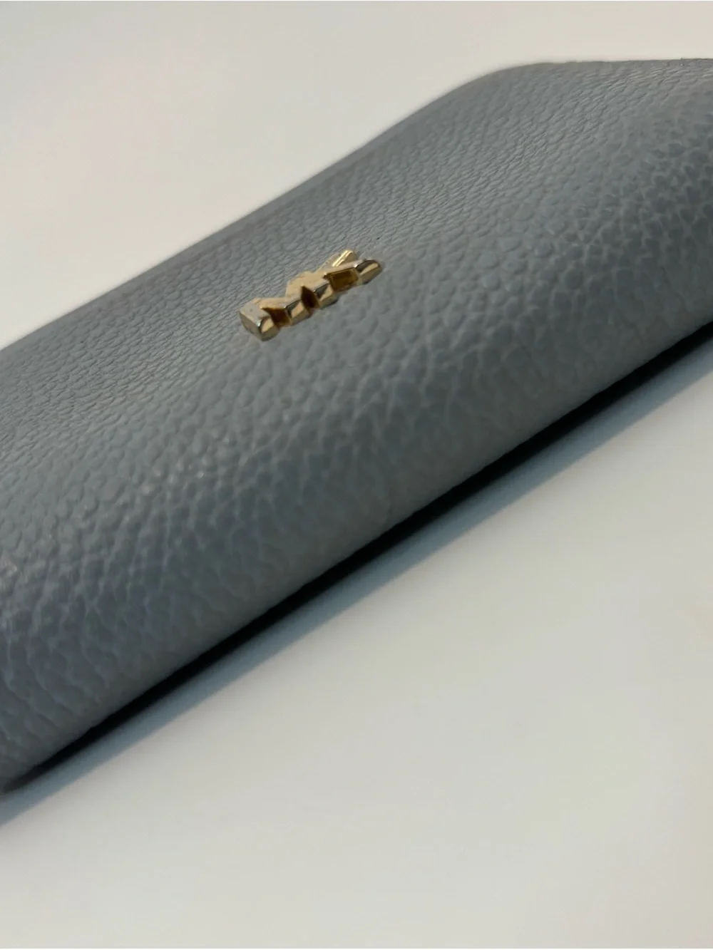 MICHAEL KORS ($138) Jet Set Travel Small  Steel Blue Pebbled Leather Wallet